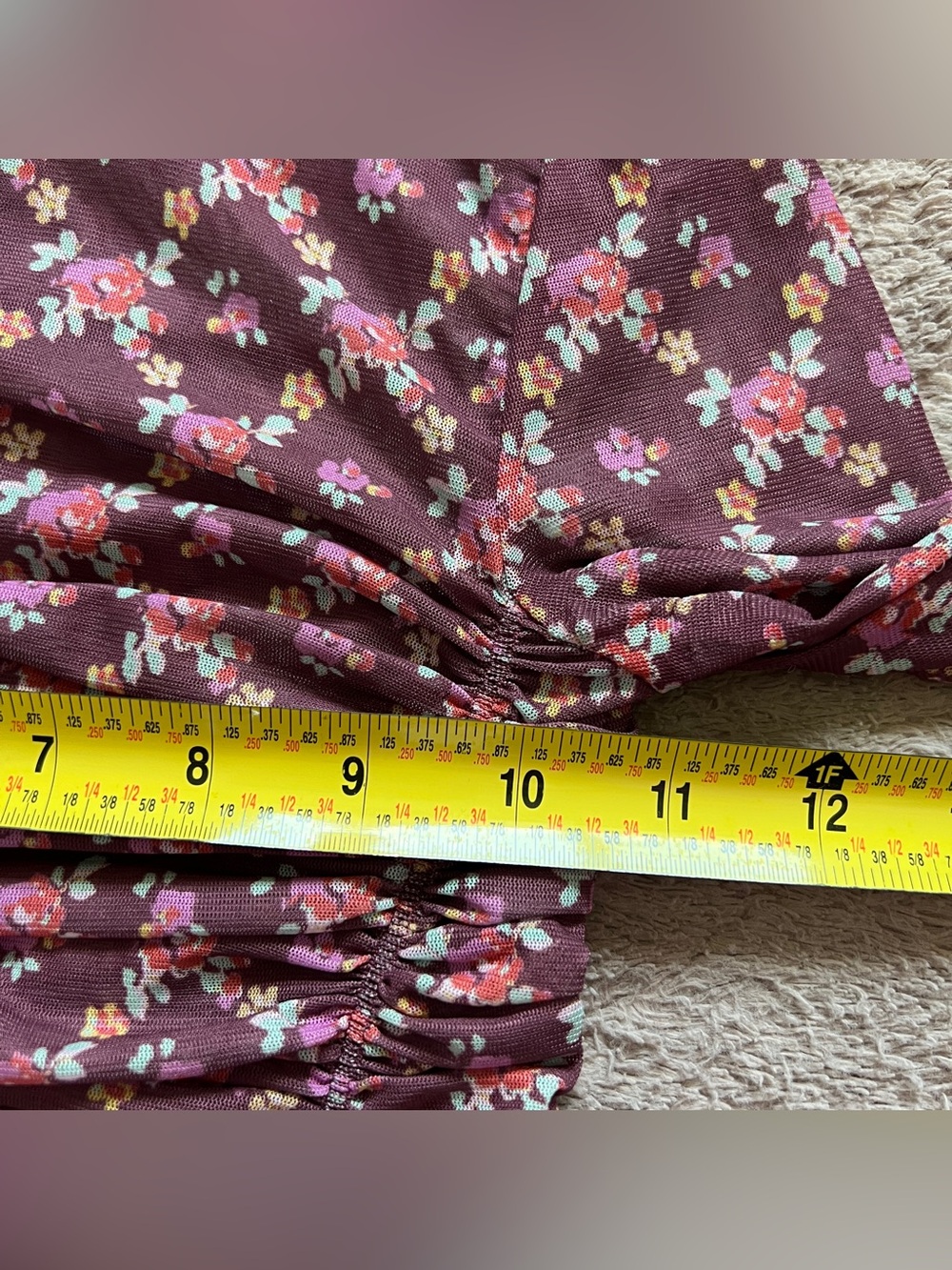 Intimately Free People Under It All Mesh Top Boho Ruched Stretchy Festival Sz XS - Picture 6 of 8